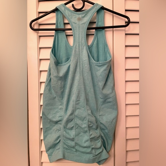 Athleta Fast Track Racerback Tank Turquoise Blue Size Medium - Picture 3 of 3